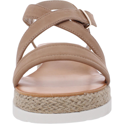 Shop Kenneth Cole New York Jules Womens Leather Open Toe Platform Sandals In Beige