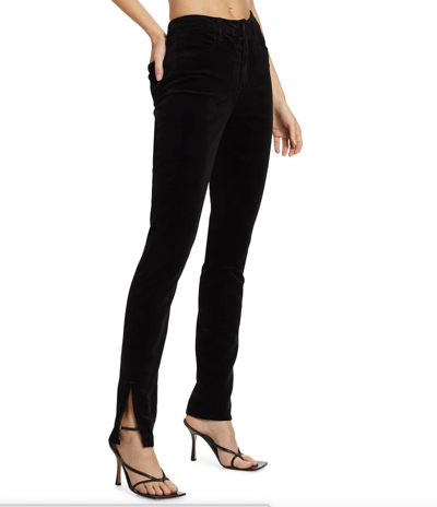 Shop L Agence Josie Velvet Jean In Noir In Black