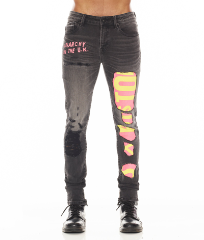 Shop Cult Of Individuality Punk Super Skinny "sex Pistols" In Black
