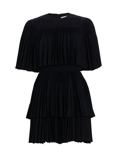Shop Jason Wu Pleated Cape Dress In Black