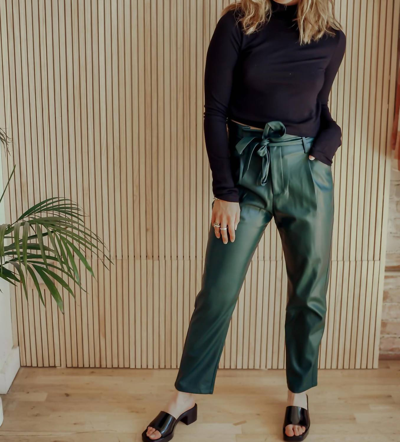 Shop Lucy Paris Alaina Faux Leather Pant In Green