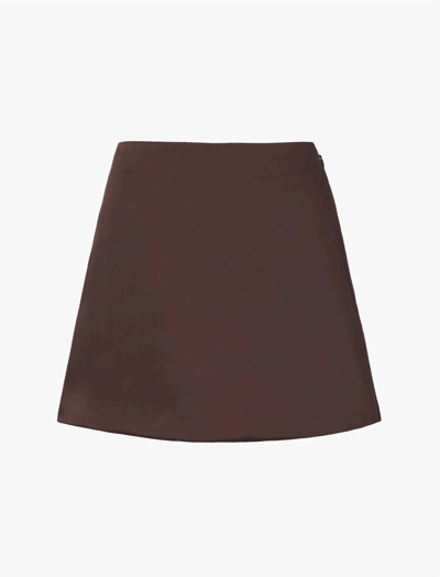 Shop Proenza Schouler White Label Satin Mini Skirt In Mocha In Brown