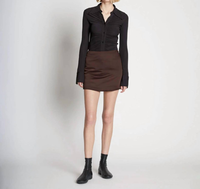 Shop Proenza Schouler White Label Satin Mini Skirt In Mocha In Brown