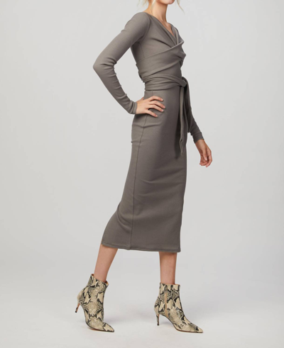 Shop The Line By K Saloma Ii Wrap Dress In Grey