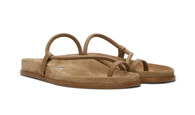 Shop Emme Parsons Bari Sandal In Tan Suede In Multi