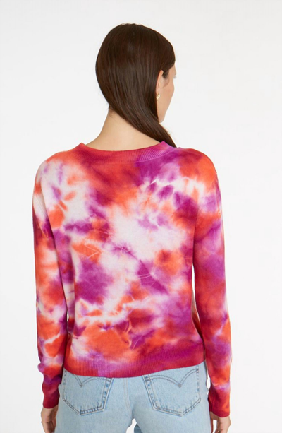 Shop Autumn Cashmere Tie Dye Crewneck Pullover In Multi