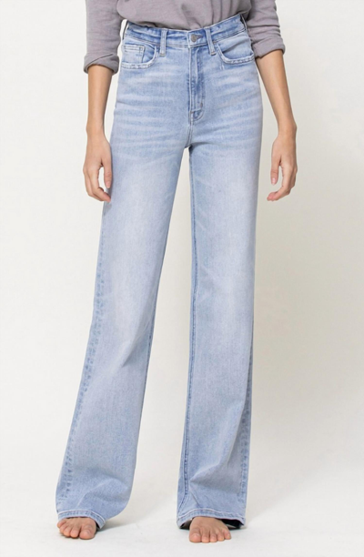 Shop Flying Monkey 90's Stretch High Rise Flare Jean In Light Wash In Blue