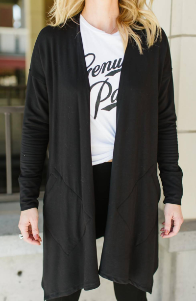 Shop Kensie Lisa Cardigan In Black