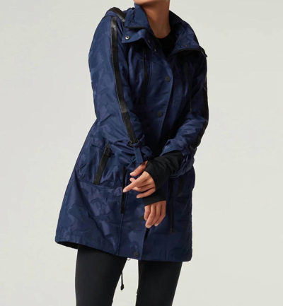 Shop Blanc Noir Anorak Hooded Jacket In Dress Blues Camo In Multi