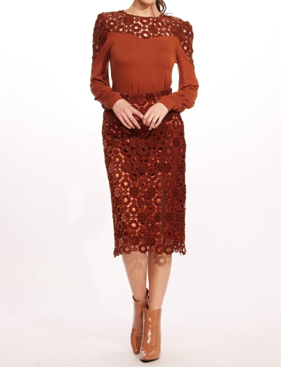 Eva Franco Brina Skirt In Sumatra Lace In Multi