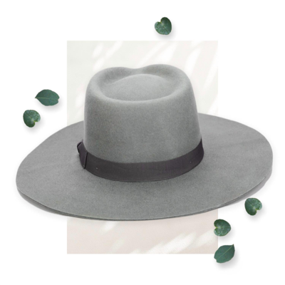 Shop San Diego Hat Company Julian Felt Stiff Fedora W/ Grosgrain Band In Grey