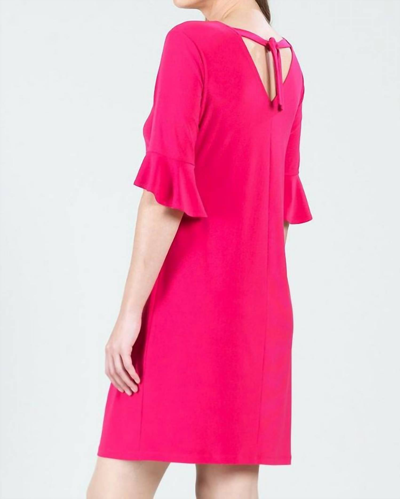 Shop Clara Sunwoo Tulip Cuff Back Tie Dress In Hot Pink