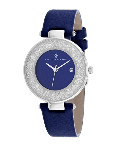 Christian Van Sant Dazzle Quartz Blue Dial Ladies Watch Cv1222