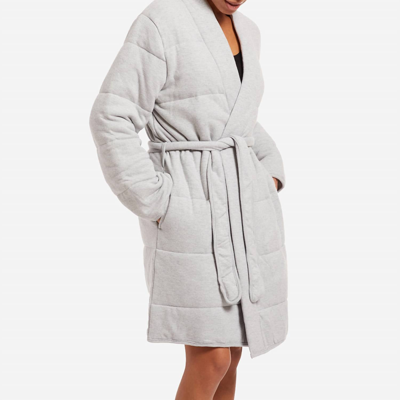 Shop Pj Salvage Quilted Jersey Robe In Grey