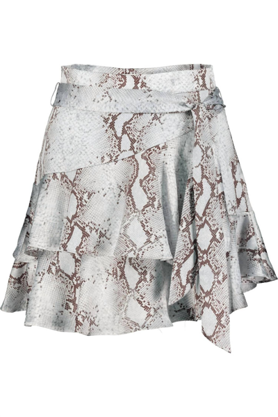 Shop Bishop + Young Python Print Tiered Skirt In Blue