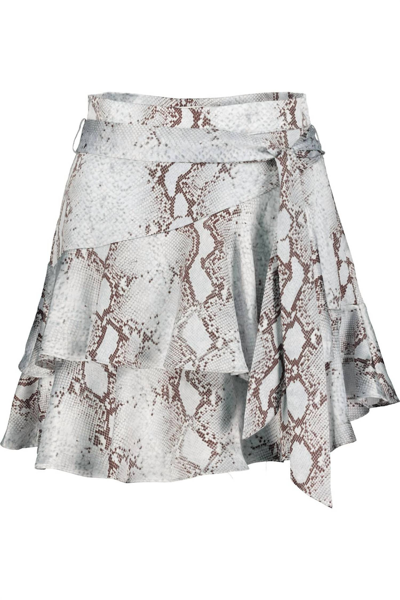 Bishop + Young Python Print Tiered Skirt In Blue