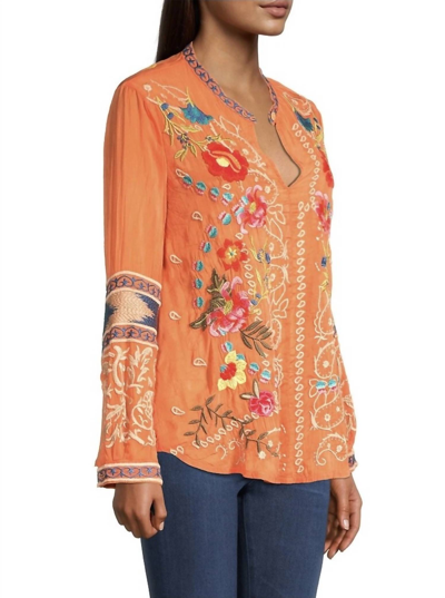 Shop Johnny Was Tamarind Blouse In Salmon In Multi