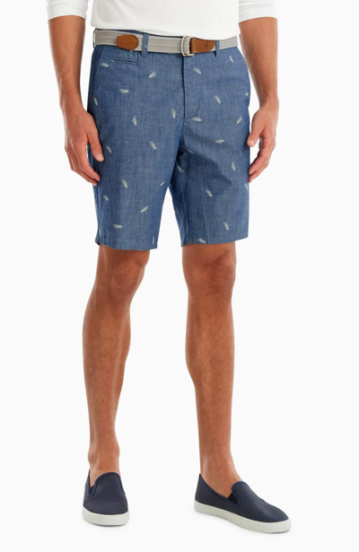 Shop Johnnie-o Men's Hula Garment Dyed Shorts In Chambray In Blue