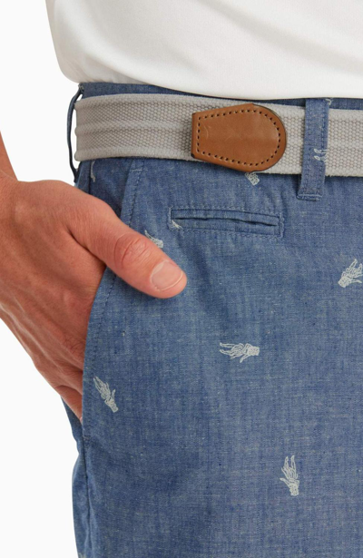 Shop Johnnie-o Men's Hula Garment Dyed Shorts In Chambray In Blue