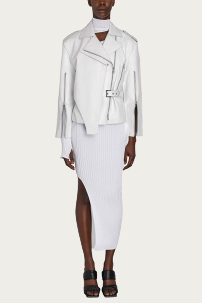Shop Boyarovskaya Body Cowl Jacket In White