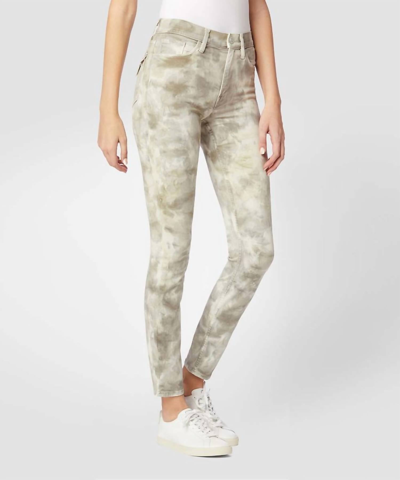 HUDSON COLLIN HIGH-RISE SKINNY JEAN IN SAGE FATIGUE TIE-DYE 