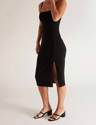 Shop Z Supply Brynn Ruched Sleek Dress In Black