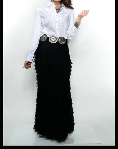 Shop Vintage Collection Ruffled Skirt In Black