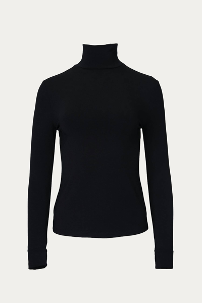 Shop Le Réussi Stretch-modal Jersey Turtleneck In Black