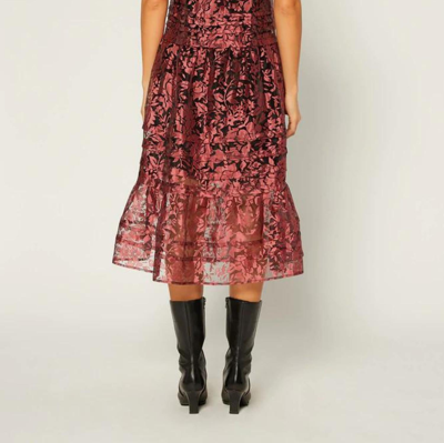 Shop Current Air Sheer Overlay Midi Dress In Red