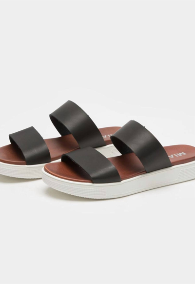 Shop Mia Saige Flat Platform Slide Slip On Casual Sandals In Black