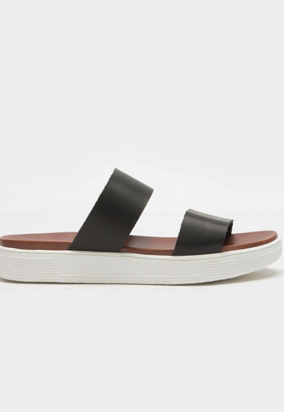 Shop Mia Saige Flat Platform Slide Slip On Casual Sandals In Black