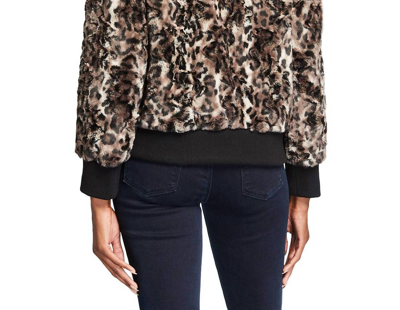 Johnny Was Leopard Faux Fur Bomber Jacket In Multi