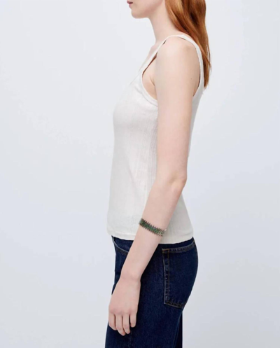Shop Re/done Pointelle Tank In Vintage White