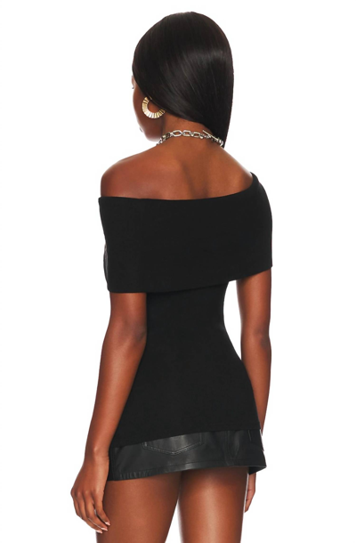 Shop Enza Costa Silk Knit Off-shoulder Top In Black