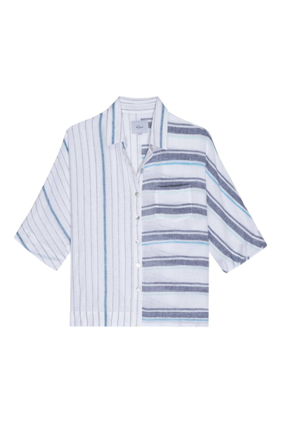 Rails Finley Shirt In Mixed Agean Blue Stripe In Multi