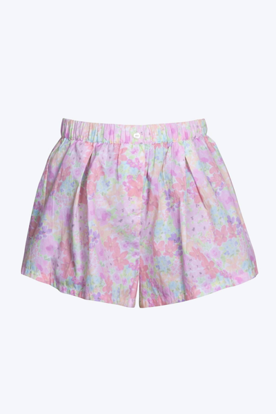 Shop For Love & Lemons Kennedy Floral-print Cotton-poplin Shorts In Pink Multi