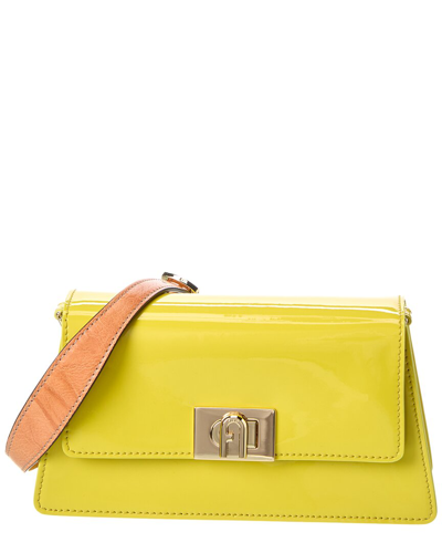 Shop Furla Zoe Mini Leather Shoulder Bag In Yellow