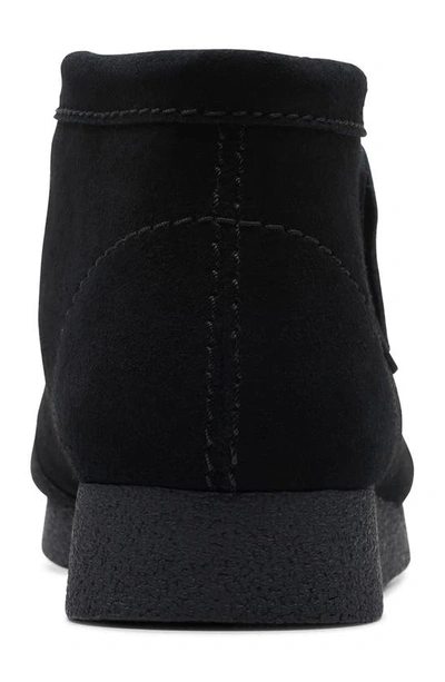 Clarks Wallabee Suede Boot In Black Suede