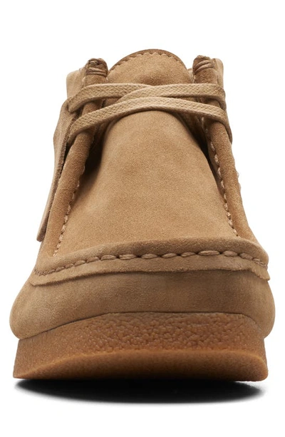 Clarks Wallabee Evo Boot In Beige Suede In Dark Sand Suede