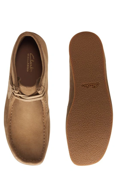 Clarks Wallabee Evo Boot In Beige Suede In Dark Sand Suede