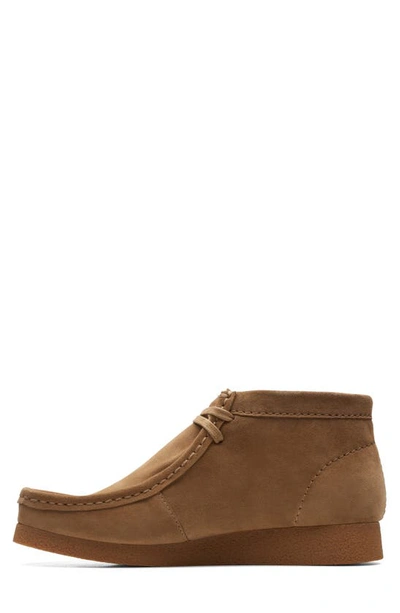 Clarks Wallabee Evo Boot In Beige Suede In Dark Sand Suede