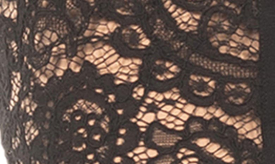 Dress The Population Liz Belted Lace Mini Shirtdress In Black