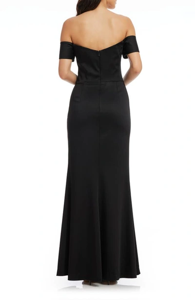 Shop Dress The Population Gabrielle Off The Shoulder Gown In Black