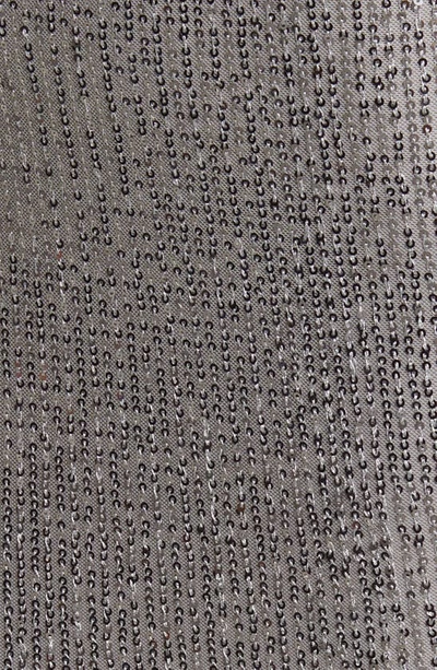 Shop Bebe Sequin Open Back Long Sleeve Minidress In Metallic Charcoal