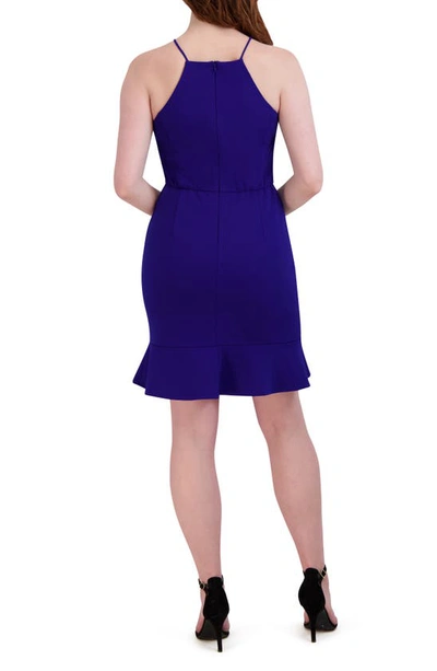 Julia Jordan Ruffle Hem Minidress In Marine Blue