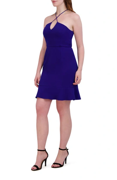 Julia Jordan Ruffle Hem Minidress In Marine Blue