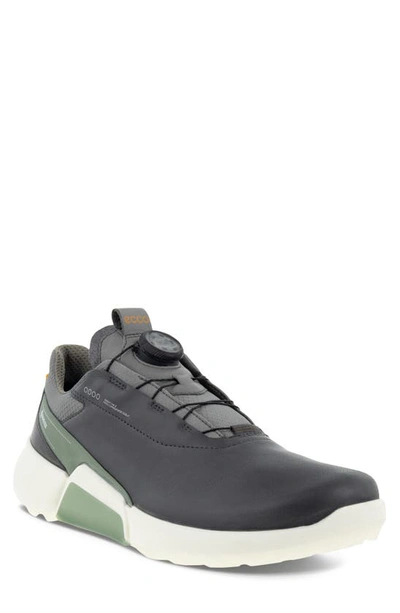 Shop Ecco Biom® H4 Boa® Waterproof Golf Shoe In Magnet/ Frosty Green