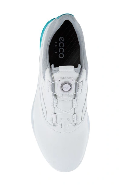 Shop Ecco S-3 Boa Wateproof Golf Shoe In White/ Caribbean/ Concrete