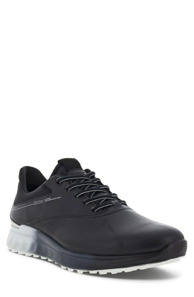 Shop Ecco S-3 Waterproof Golf Shoe In Black/ Concrete/ Black