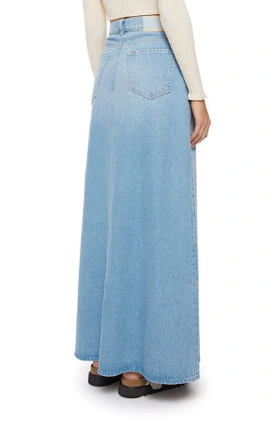 Shop Mother The Sugar Cone Denim Maxi Skirt In Sweet And Sour